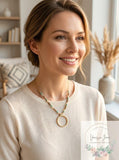 Style and Co Multi-Bead and Chain Round Circle Necklace