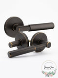 Emtek Dummy Lever Set with Disk Rosette and Myles Levers