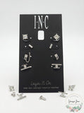 I.n.c. Silver-Tone 4-Pc. Set Crystal Stud Earrings