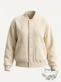 Mango Womens Knitted Pockets Bomber Jacket - Ecru, Size XS