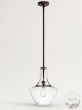 KICHLER Everly 19.75 in. 1-Light Olde Bronze Transitional Shaded Pendant