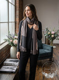 Echo Pleated Wrap Scarf Medium Gray, One Size