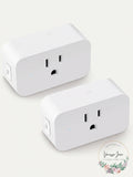 LINGANZH Smart Plug 2 Pack, Mini WiFi Smart Socket Compatible with Alexa Echo Go