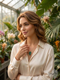 Alfani Gold-Tone Colored Palm Leaf Long Pendant Necklace
