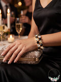 International Concepts Gold-Tone Multi-Stone Stretch Bracelet