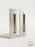 Emtek Dummy Narrow Modern Rectangular Pocket Door Handle Set