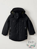 Big Chill Little Boys Quiltd Expedition Jacket W Hood, Black, Size 5