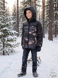 Michael Kors Big Boys Camo-Print Hooded Puffer Jacket