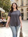 Style & Co Plus Size Shirttail-Hem Suede Top, Size 0X