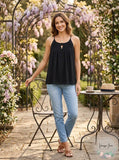 Aqua Keyhole Camisole, Size Small