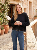 Vince Camuto Long Sleeve Cozy Top w/ Plush Sleeves, Size Small