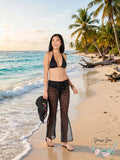 Miken Black Caviar Kick-Slit Cover-Up Pants, Us X-Small