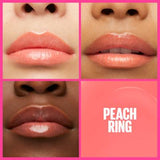 Maybelline New York Lifter Gloss - Hydrating Lip Gloss with Lifting Effect, Non-Sticky Peach Ring Shade