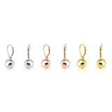 Italian Sterling Silver Leverback Ball Earrings