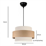 Homing Retro Fabric Pendant Light - Minimalist Lighting with E27 Socket, 30 cm Width, 80 cm Adjustable Length
