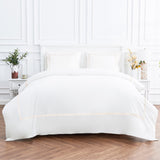 Classic Double Border Percale Cotton Duvet Set