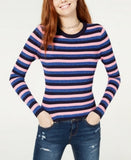 Hooked up by Iot Juniors Shine Striped Rib-Knit Sweater