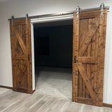 J-Strap Brushed Nickel Single Track Barn Door Hardware Kit
