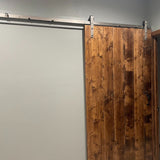 J-Strap Brushed Nickel Single Track Barn Door Hardware Kit