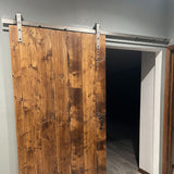 J-Strap Brushed Nickel Single Track Barn Door Hardware Kit