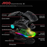 J900 Honeycomb Hollow Wired Gaming Mouse