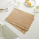 Ocean Home Jute Placemats Set of 2 - Natural Woven Table Mats for Rustic & Bohemian Dining Decor - 17.72 x 13.78 inches