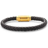 Jarrix Steel Men's Bracelet Leather Stainless Steel Magnetic Closure