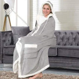Jellie Cozy and Ultra Plush Sherpa Hoodie Throw