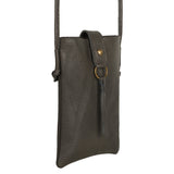 Jennie Small crossbody bag w/ slim strap closure & tassel - Deepest Brown