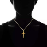 Jesus Crucifix Cross Gold Plated Pendant Necklace