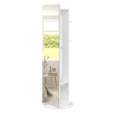 Jewelry Armoire with Full Length Mirror 360° and Large Capacity Jewelry Organizer Armoire; Lockable Mirror with Jewelry Storage; Coat Rack; Multi Storage Shelves