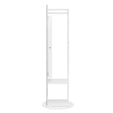 Jewelry Armoire with Full Length Mirror 360° and Large Capacity Jewelry Organizer Armoire; Lockable Mirror with Jewelry Storage; Coat Rack; Multi Storage Shelves