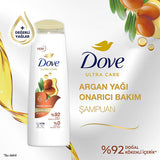 Dove Argan Oil Repair Shampoo - Deeply Nourishes Damaged Hair, Vegan & Natural - Paraben Free, Sustainable & Moisturizing - 13.53 fl oz