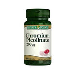 Natures Bounty Chromium Picolinate 200 Mcg Supplement - 100 Tablets, Gluten-Free, Lactose-Free, Supports Healthy Blood Sugar Levels