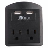 JinxTech 2-Outlet Wall Tap with Dual USB
