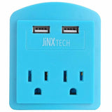 JinxTech 2-Outlet Wall Tap with Dual USB