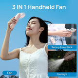 JISULIFE 3-in-1 Portable Small Pocket Fan with Power Bank