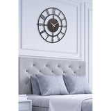 Muyika 50cm Metal Black Wall Clock - Silent Sweep Mechanism, Modern Decor
