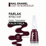 Flormar Nail Enamel High-Pigment Nail Polish 306 Lost In Bordeaux 11ml