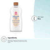 Johnson's Baby Oil, Mineral Oil Enriched with Shea & Cocoa Butter to Prevent Moisture Loss, Hypoallergenic, 20 fl. oz