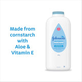 Johnson's Baby Powder with Naturally Derived Cornstarch, Aloe & Vitamin E for Delicate Skin, Hypoallergenic, Free of Parabens, Phthalates & Dyes for Gentle Baby Skin Care, 15 oz