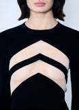 Jean Paul Gaultier Women Rib Sweater With Transparent Panels