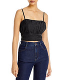 Aqua Cotton Printed Cropped Top