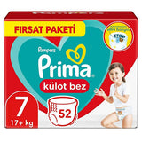 Prima Pampers Disposable Diapers Pants Size 7, 52 Count - Leak Proof, Easy Change, Comfort Fit