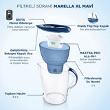 Brita Marella XL Water Filter Pitcher - 3.5L Capacity, MAXTRA PRO Technology, BPA-Free