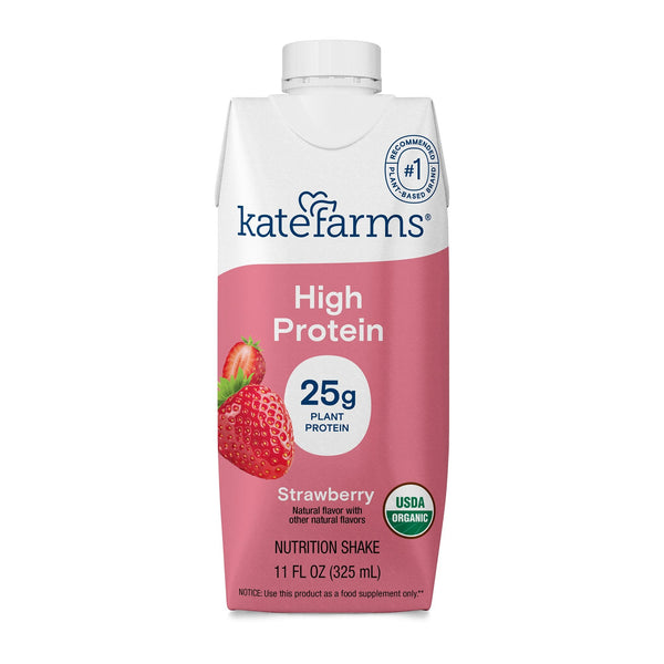 Kate Farms High Protein Nutrition Shake, Strawberry, Case/12