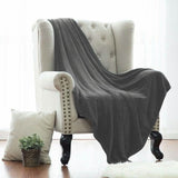 Kathy Ireland Flannel Solid Microplush Bed Blankets