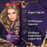 Wella Koleston Intense 8/11 Hair Dye: Extra Light Ash Blonde, 100% Gray Coverage, Long Lasting Color with Argan Oil