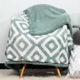 Kensie Super-Soft Reversible Sherpa Fleece Throw Blanket