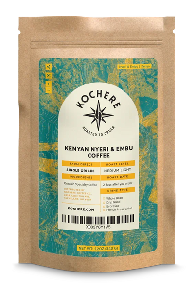 Kochere Coffee Kenyan Nyeri Embu AB Medium-Light Roast - Lemon, Blackberry Notes